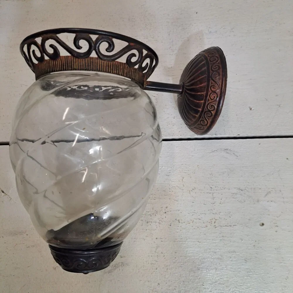 Antigue Glass Wall Sconce/Lantern 9.5